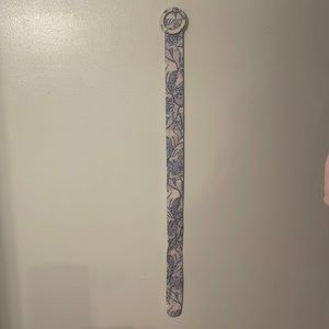 Nice linen belts with a blue and white pattern, great for summer outfits